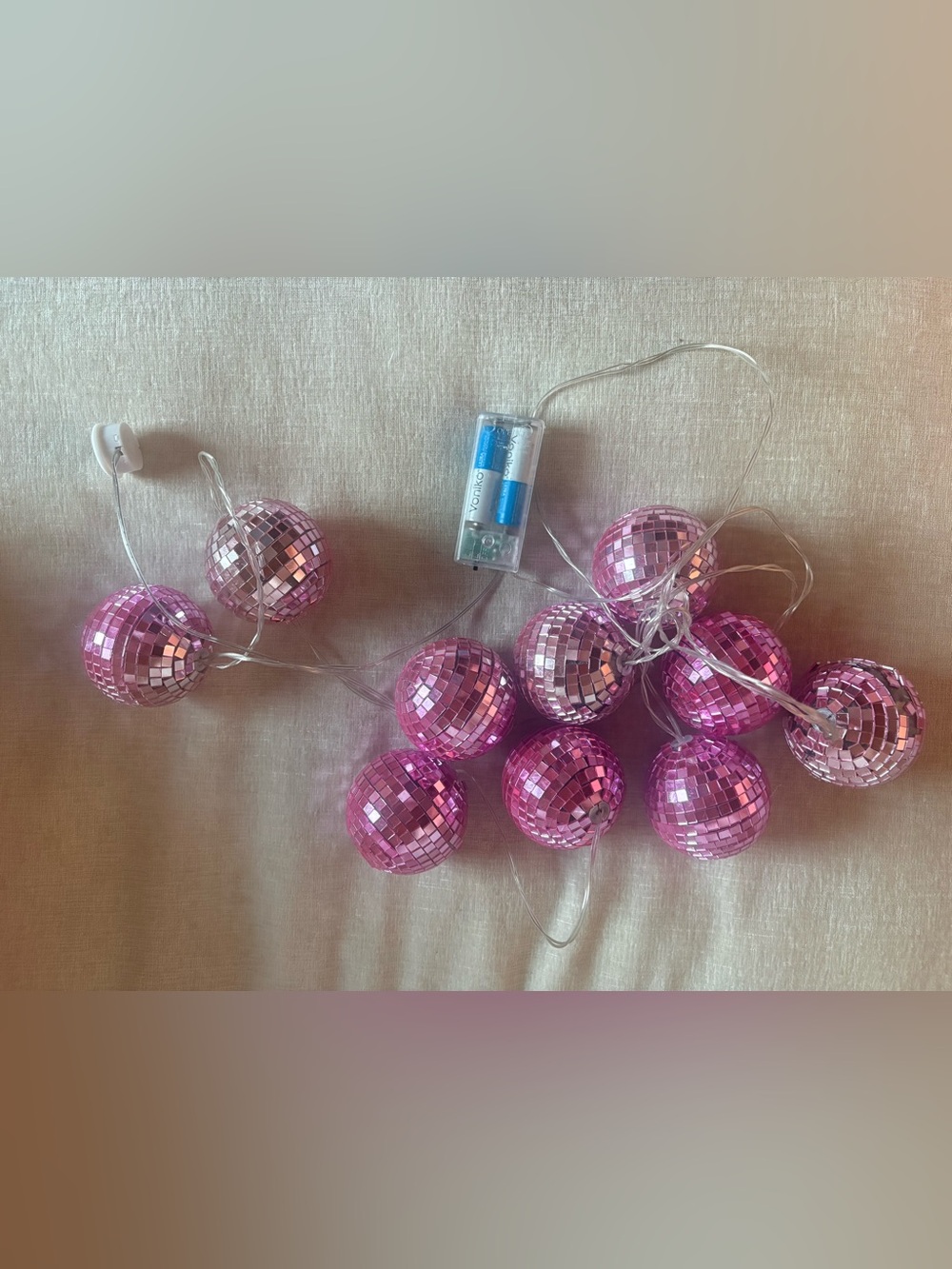 Pink Disco Ball String Lights - Home Party Supplies